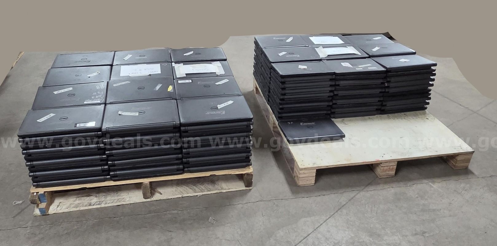Lell Latitude 3340 laptops on 2 pallets. All hard drives removed. All used.