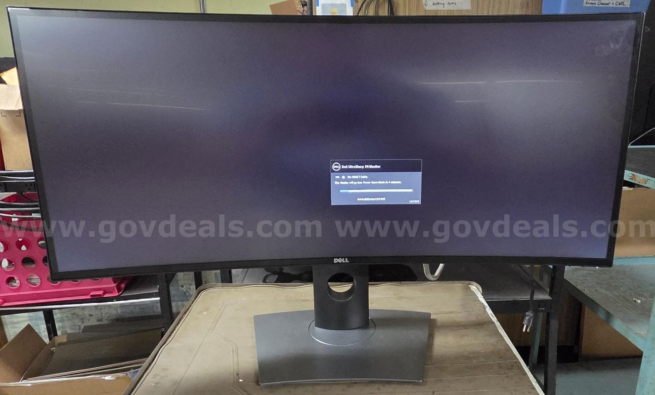Monitor for PC: 1 34 inch Dell curved monitor, starting to fail. Powers on.