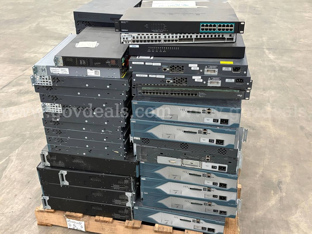 Pallet of Cisco (mostly) switches, routers, voice gateways and access points