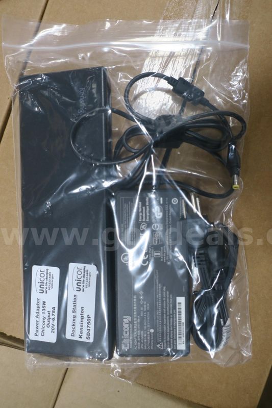 Lot Of (100) Kensington Docking Stations W/ Power Adapters Model: Ds4750p Kensington Chicony 13.5w 20v 6.75a- Tested!