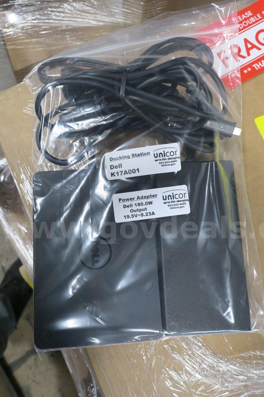 Lot Of (100) Dell Docking Stations W/ Power Adapters Model: K17a001 180.0w 19.5v 9.23a- Tested!