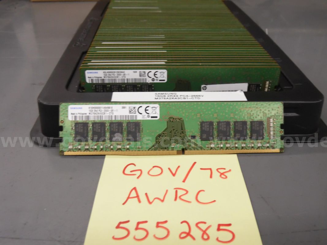 LOT OF (50) TESTED SERVER MEMORY 16 GB 2RX8 PC4-266V