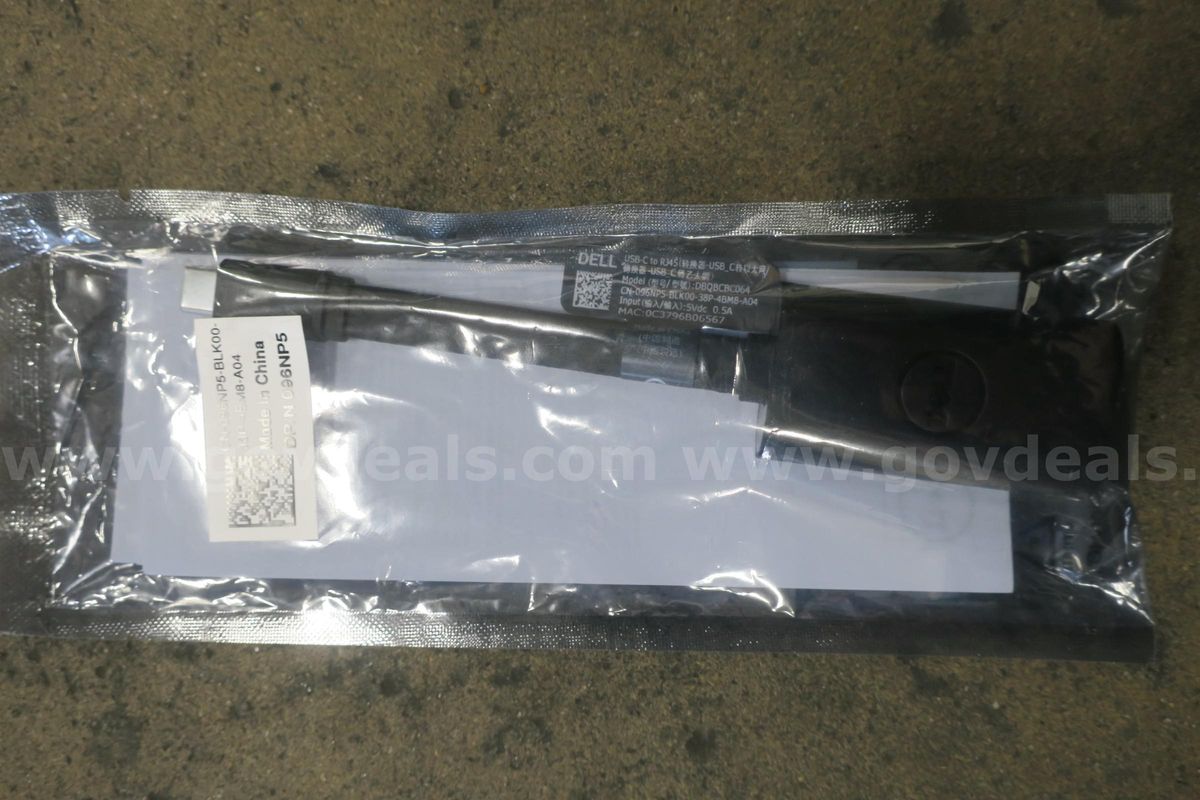 LOT OF (45) DELL USB-C TO RJ45 ADAPTER MODEL: DBQBCBC064CN-096NP5-BLK00-38P-4BM8-A04- NEW IN BOX!