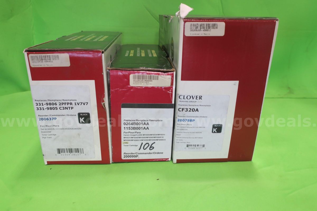 LOT OF (7) ASSORTED TONER CARTRIDGES-NEW IN BOX!