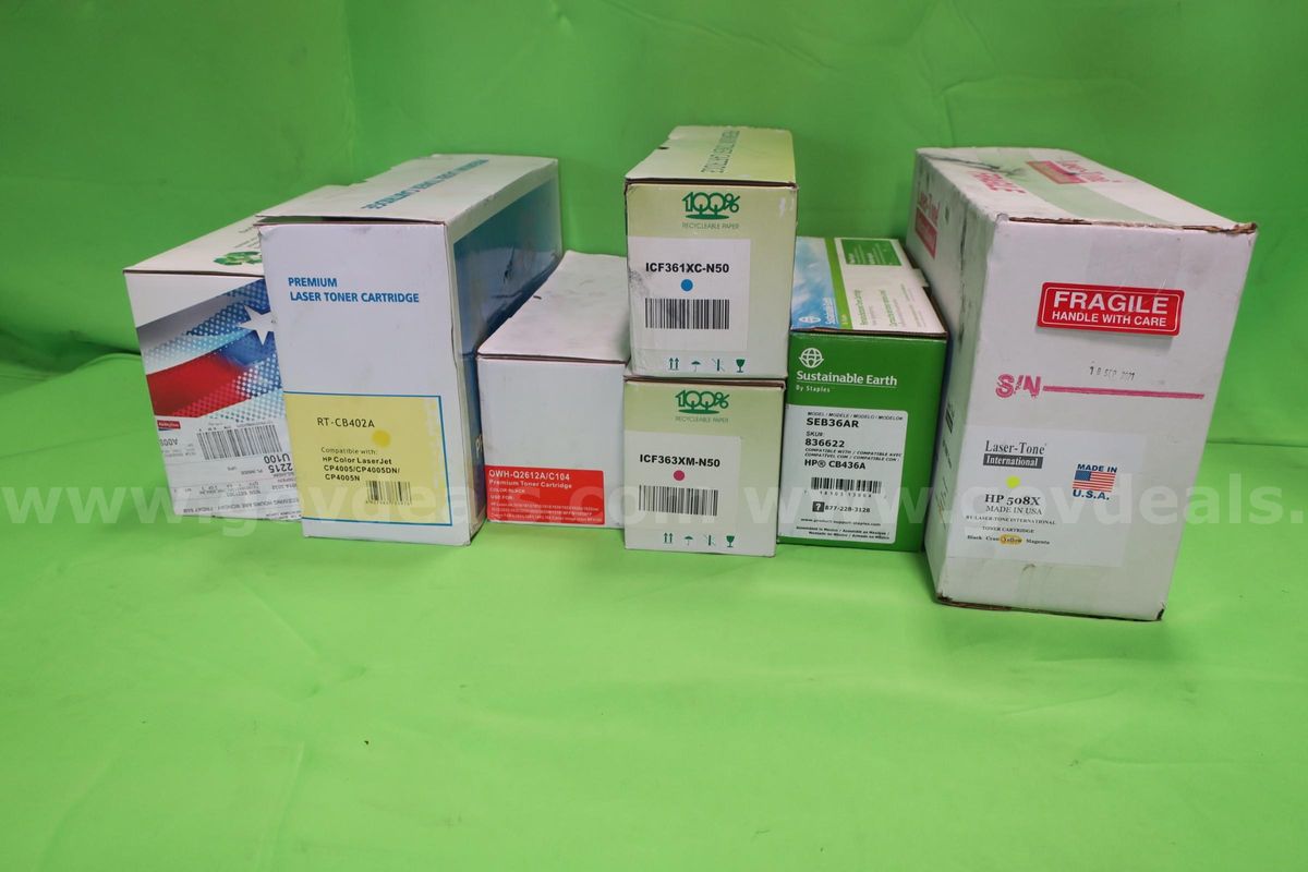 LOT OF (7) ASSORTED TONER CARTRIDGES-NEW IN BOX!
