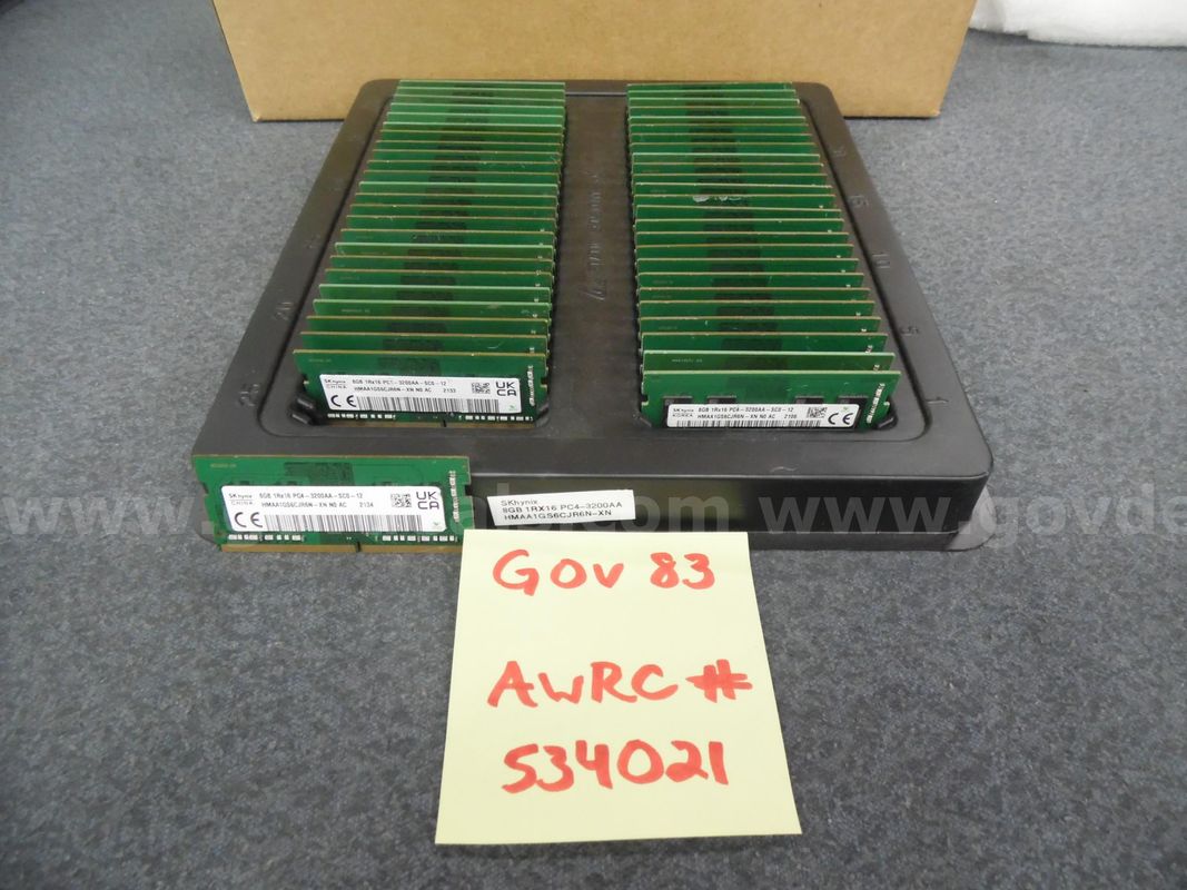 LAPTOP MEMORY: (63) 8 GB 1RX16 PC4 3200AA