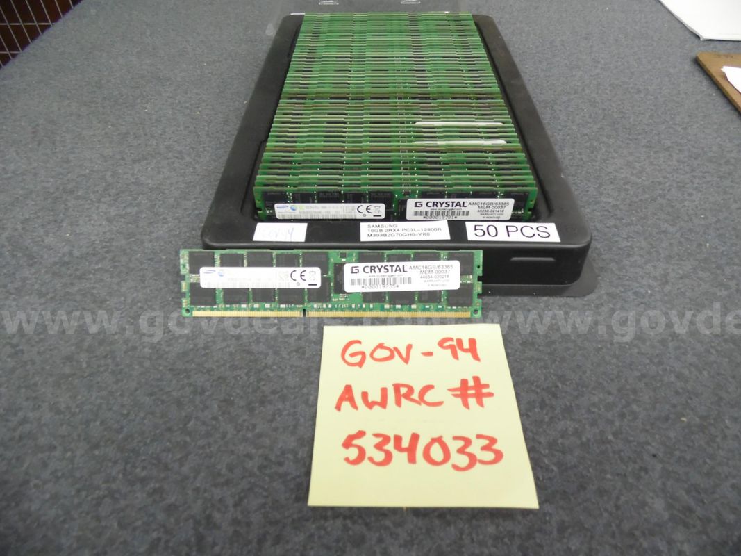 SERVER MEMORY: (62) 16 GB 2RX4 PC3 12800R