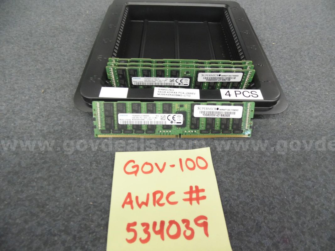 SERVER MEMORY: (4) 64 GB 4DRX14 PC4 2666V