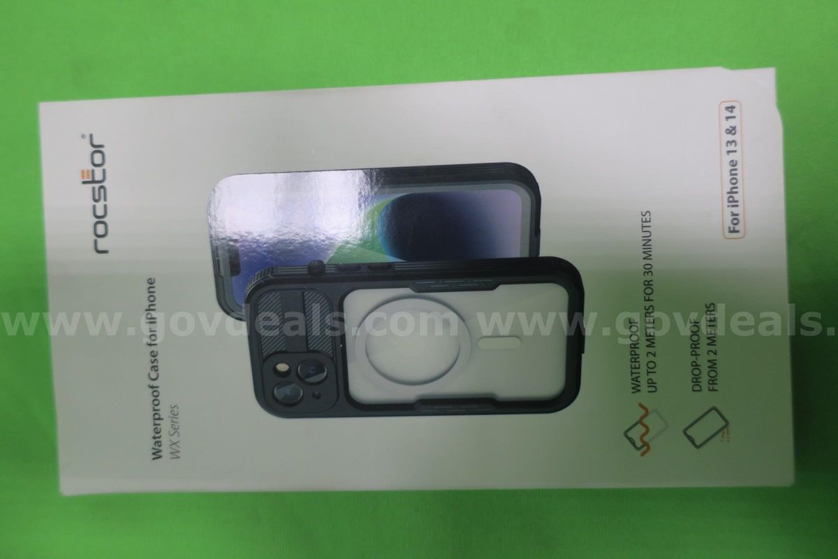 LOT OF (105) ROCSTOR WATER PROOF CASES FOR IPHONE 13/14 MODEL: WX SERIES- NEW IN BOX!