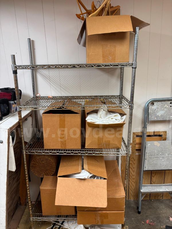 Storage Rack with Linens