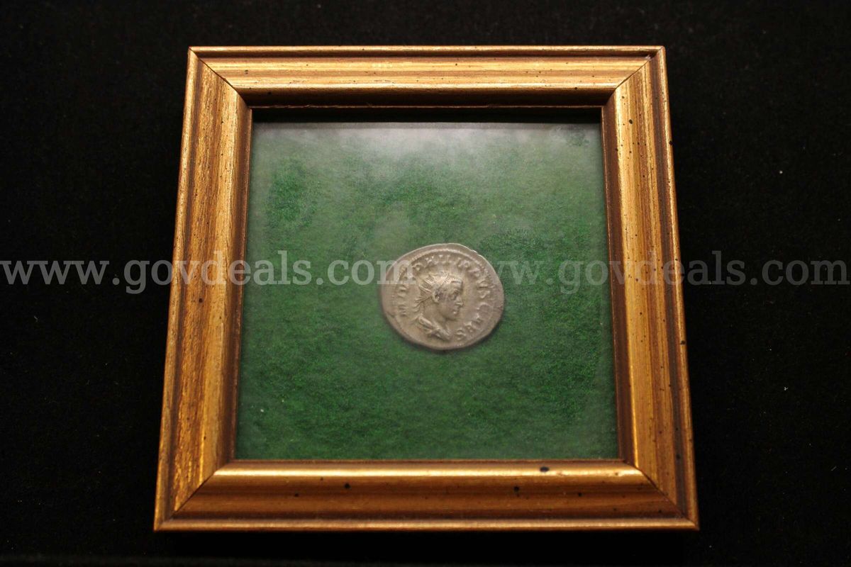 1- Framed Coin. Back Of Frame States... "Roman Empire Philip II (244-249 A.D.) Silver Antoninianus