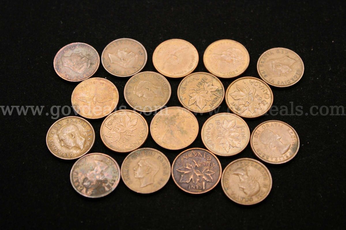 Lot of Pennies and Foreign Coins