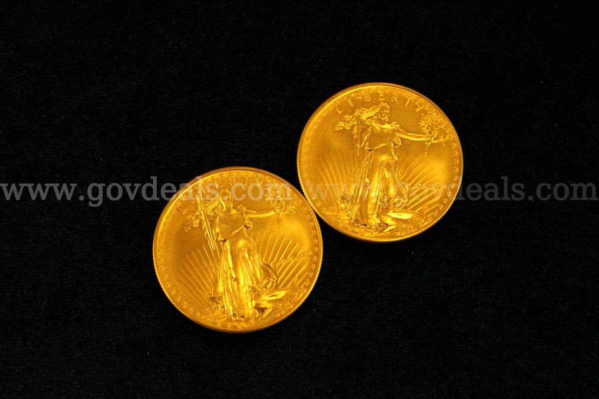 2- Fifty Dollar American Eagle Gold Bullion Coins
