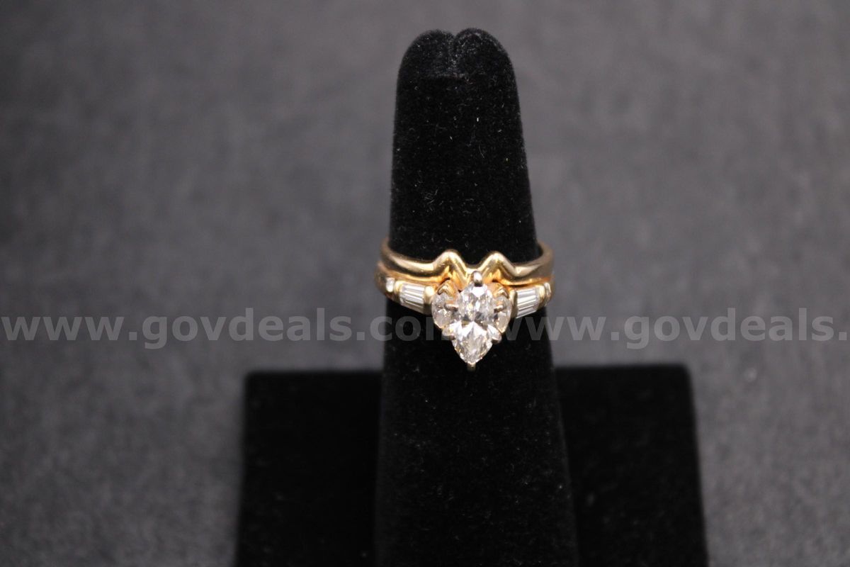 Gold Ring with Multiple Clear Stones