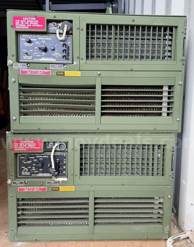 Military Surplus Horizontal Compact Air Conditioner Units (Lot of 2), 9,000 BTU, 208V, 3-Phase