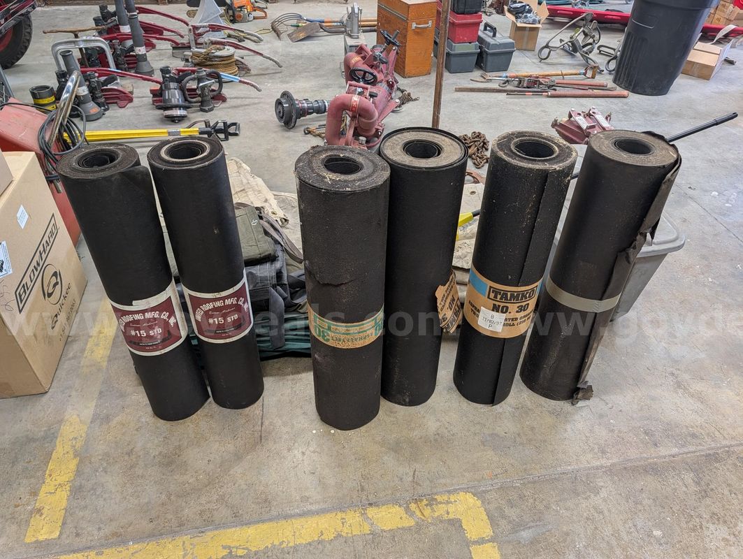 2 rolls of 15# roofing tar paper and 4 rolls of 30# roofing tar paper.