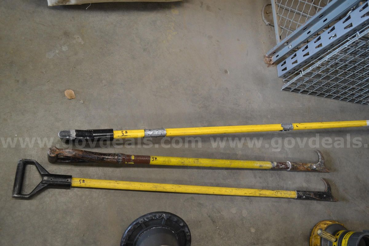Lot to include One (1) 6' D-Handle Rubbish Hook, and Two (2) 4' D-Handle Pike Poles