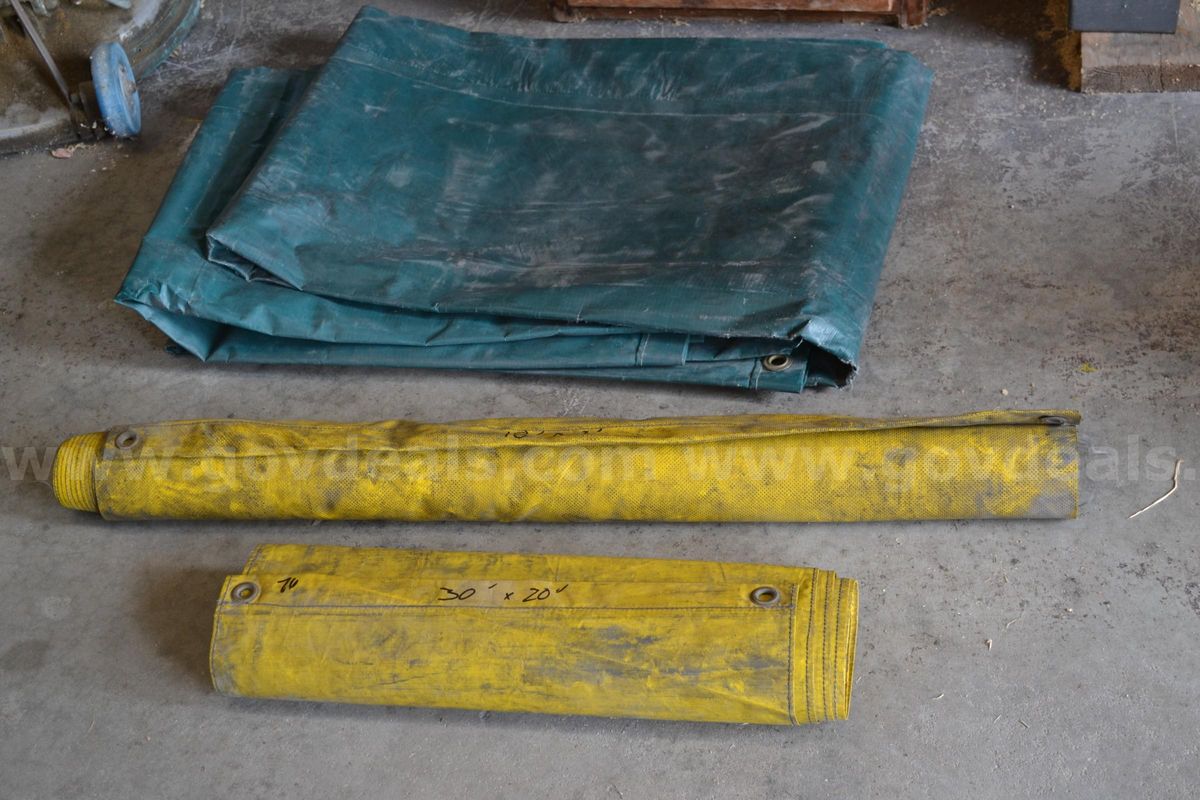 Lot to include one 18' x 20" floor runner, 18' x 3' Floor runner, and 18' x 13' vinyl tarp