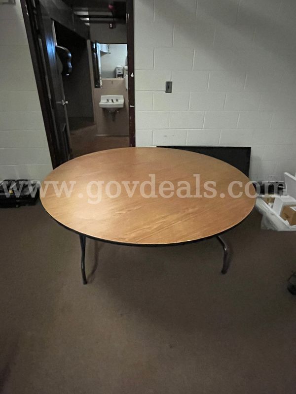 Lot of (15 ) Round 8ft Tables and (7) Rolling Chairs