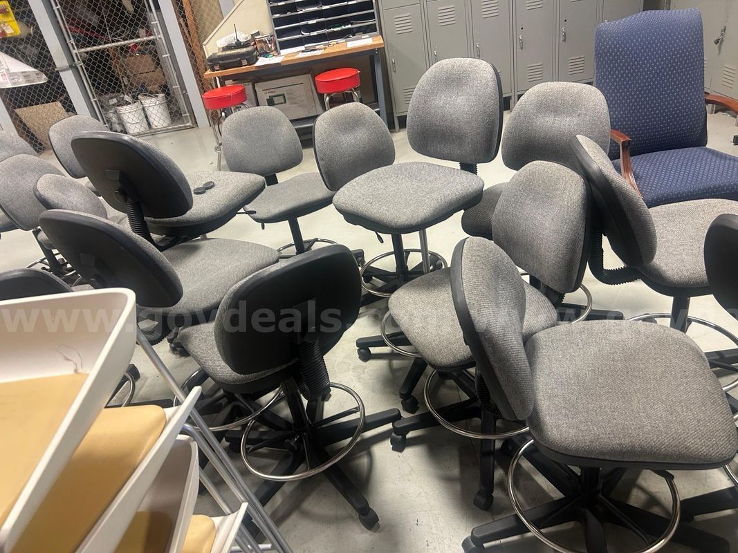 Lot of office chairs and barstools