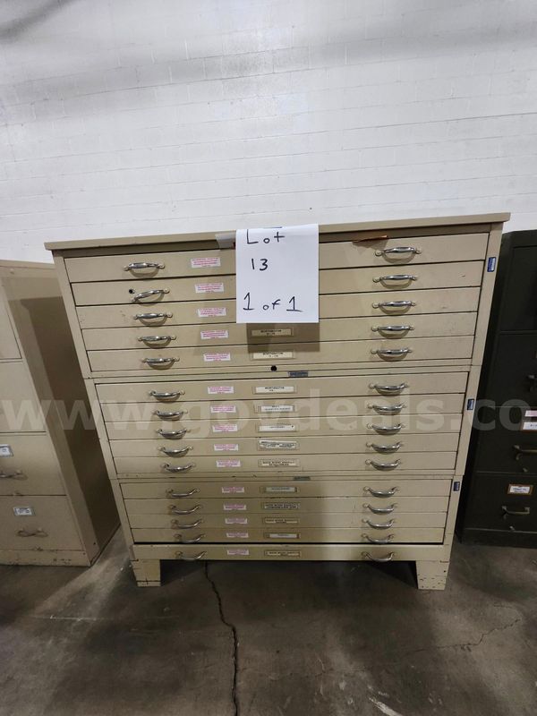 Lot of 1 - Blueprint Filing Cabinet 49 1/4'x52 5/8" x39"