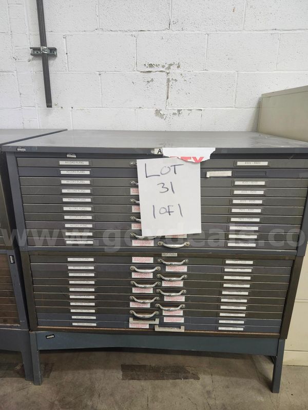 Lot of 1 - Blueprint Filing Cabinet - 43 1/4" x33 1/4"x 43 1/2"