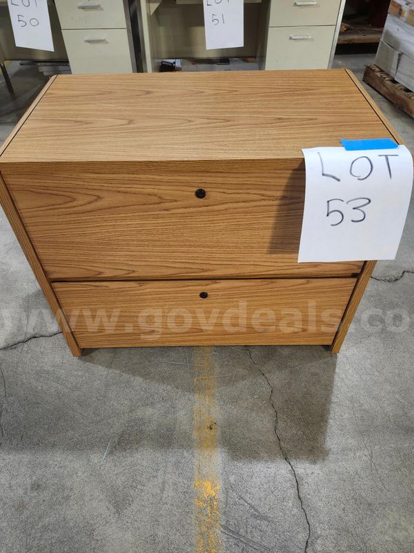 Lot of 1 - 2-Drawer Wood Veneer File Cabinet - 36"x29"x20"