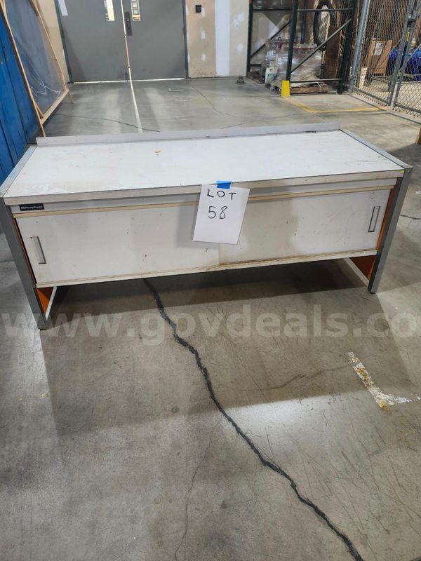 Lot of 1 - Wood Floor Cabinet w/Metal Sides - 71"x28"x28"