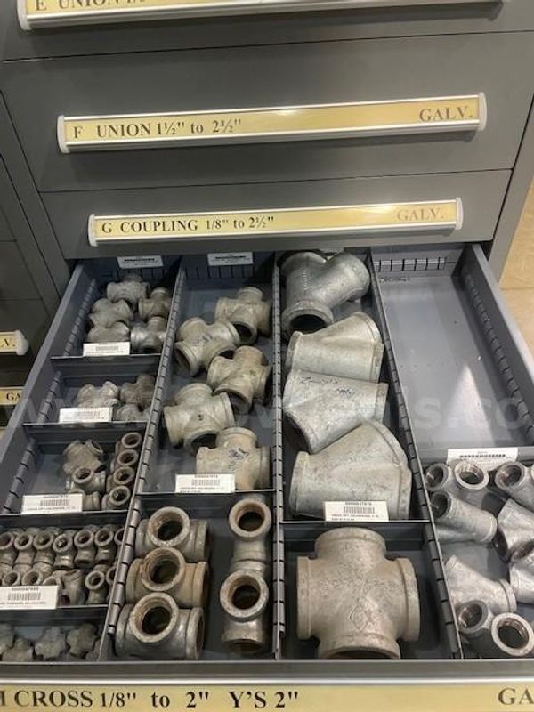 Lot of Threaded Galvanized Cross & Y Fittings - Various Sizes