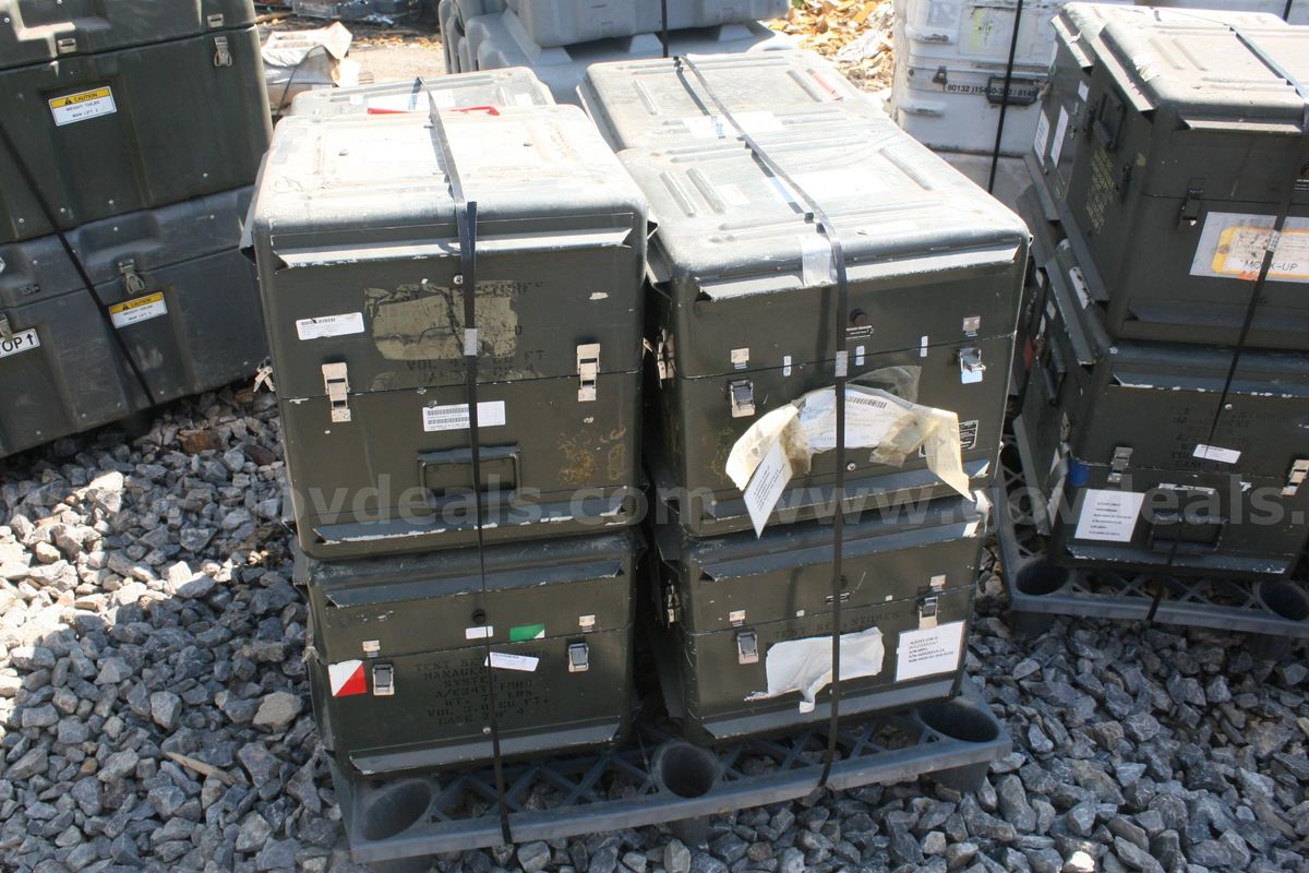 Lot of 8 US Military Metal Cases