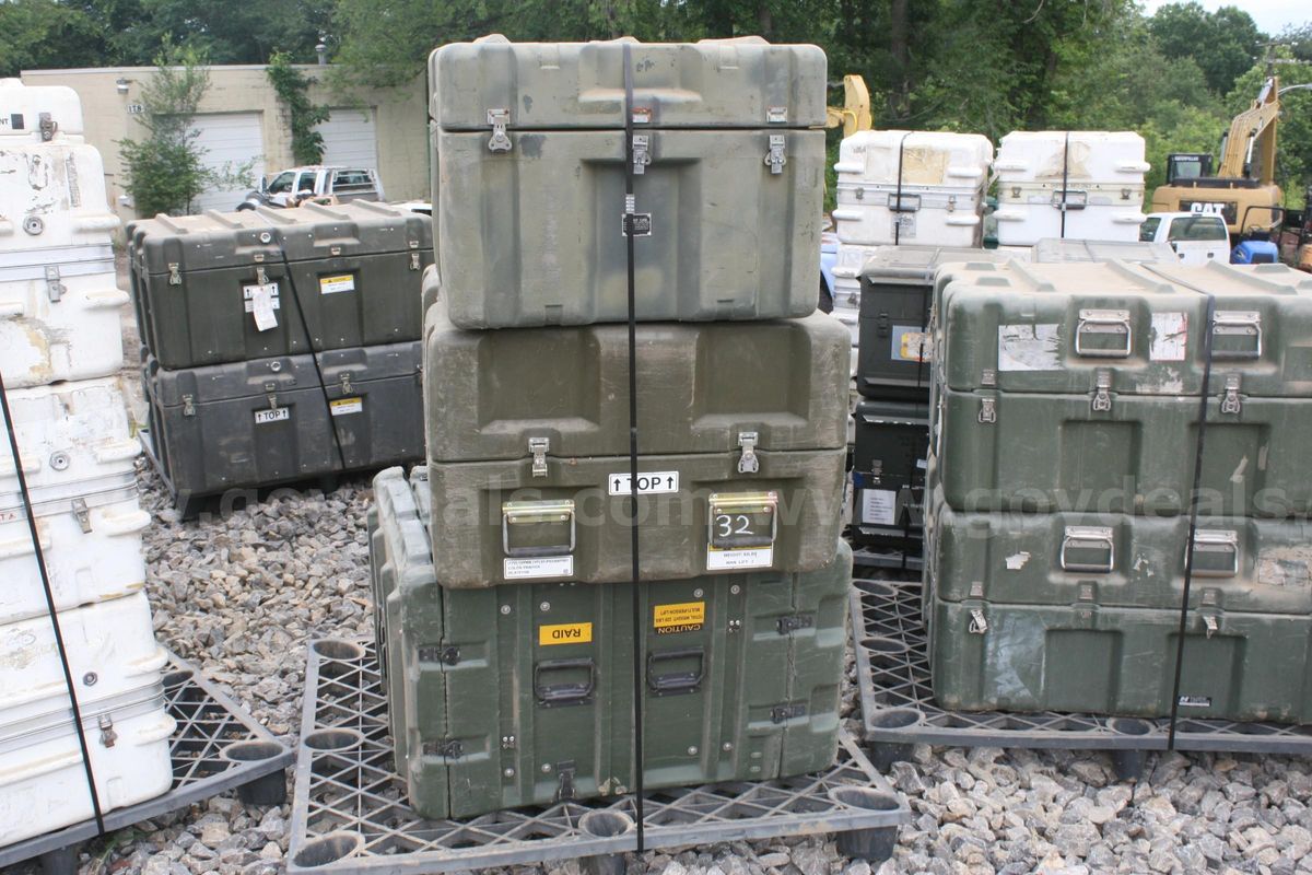 Lot of 3 US Military Pelican / Hardigg Style Cases