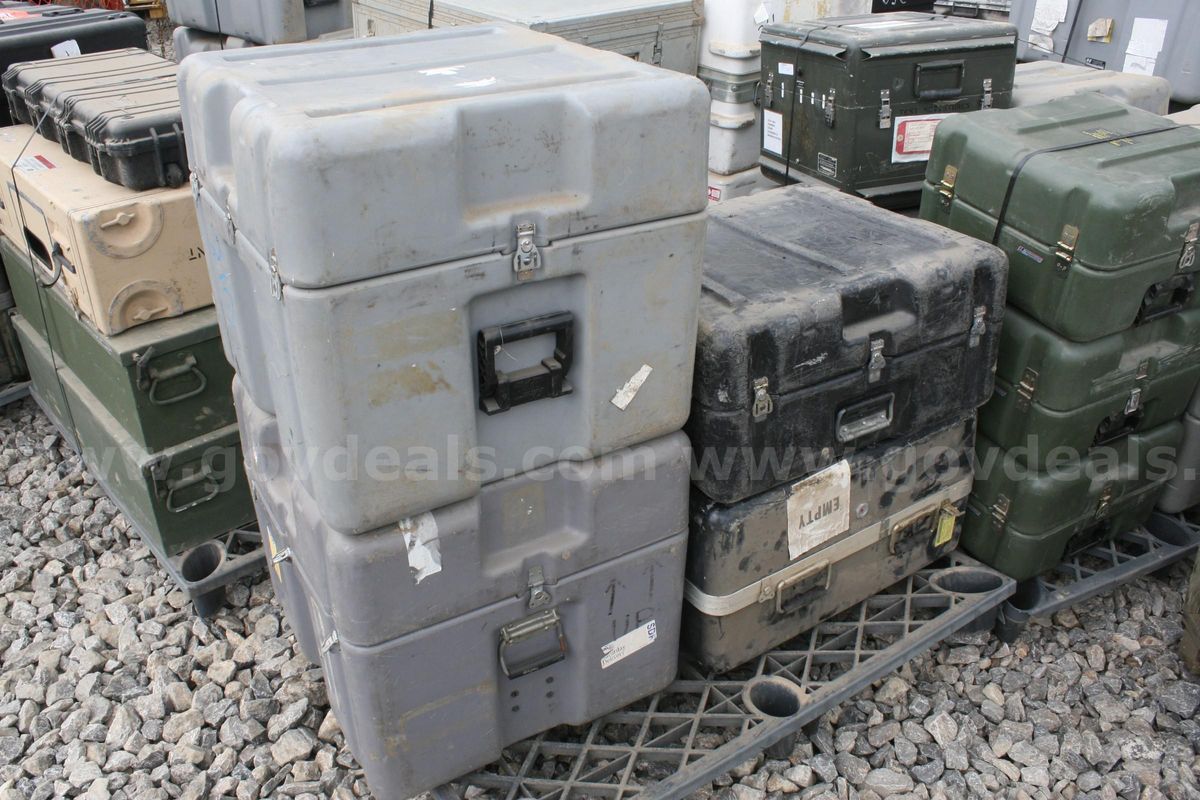 Lot of 4 US Military Pelican / Hardigg Style Cases