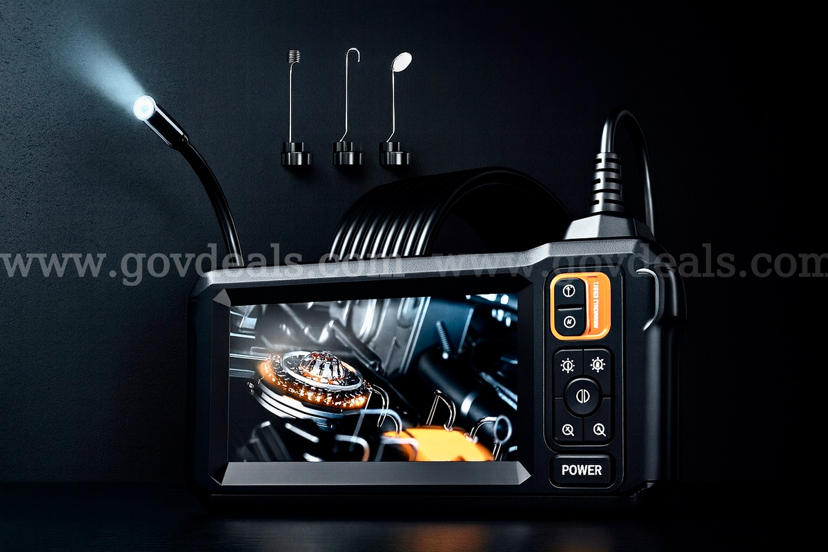 FREE SHIPPING Endoscope Micro Camera with Light, Inspection Borescope w 4.3" IPS Screen, 1920P HD with 8 LED Lights,