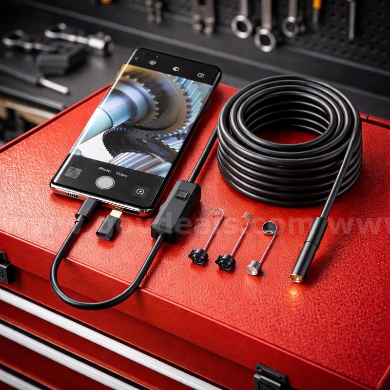 FREE SHIPPING1920P HD 9.8FT Endoscope Inspection Camera w LED Light USB-C iOS Android Apple Ipad
