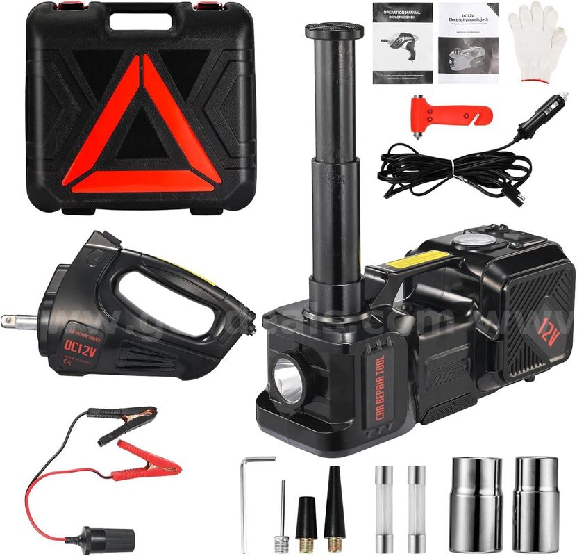 SHIPS FOR FREE NEW 5 Ton 12V Electric Hydraulic Car Jack Kit w/ Inflator & Wrench