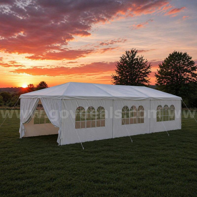 FREE SHIPPING 10x30 FT Heavy Duty Canopy Tent w/ Sidewalls Waterproof Event Shelter