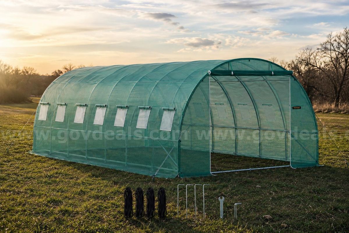 FREE SHIPPING - 20x10x7 Walk-In Tunnel Greenhouse Portable Hoop House FREE SHIPPING