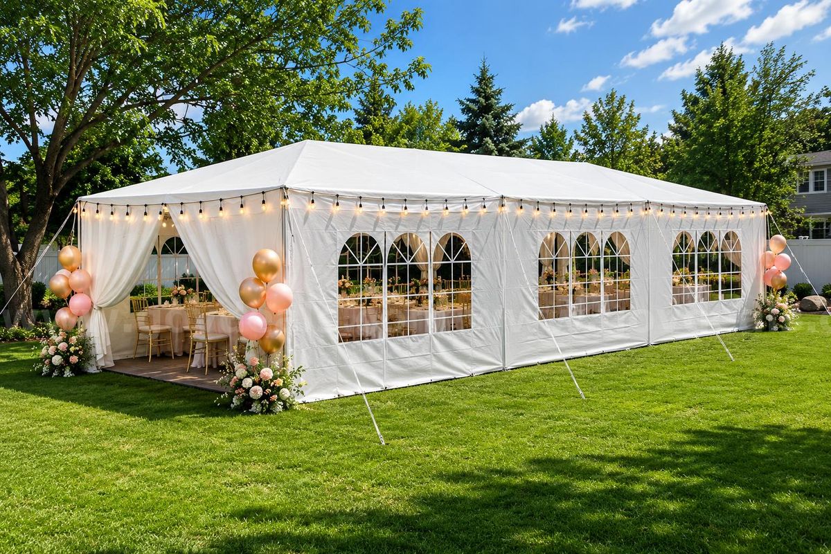 FREE SHIPPING 10x30 FT Heavy Duty Canopy Tent w/ Sidewalls Waterproof Event Shelter