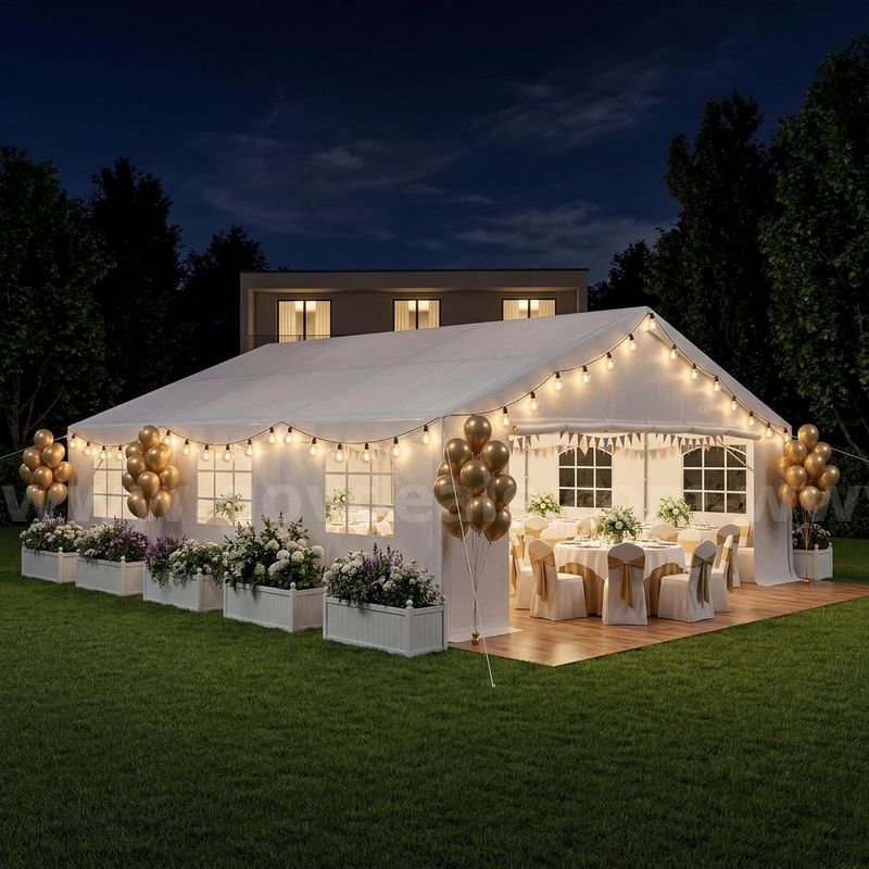 FREE SHIPPING - 20x20 Ft Outdoor Canopy Tent, For Events with Removable Walls, Waterproof Canopy