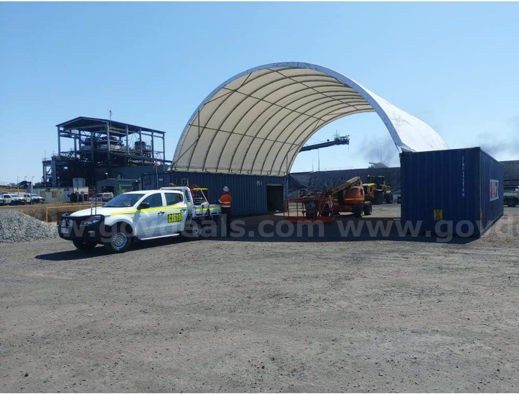 FREE SHIPPING - NEW40'(L) x 40'(W) Shipping Container Canopy Shelter - 21 Oz 610 GSM PVC White Cover Storage Container