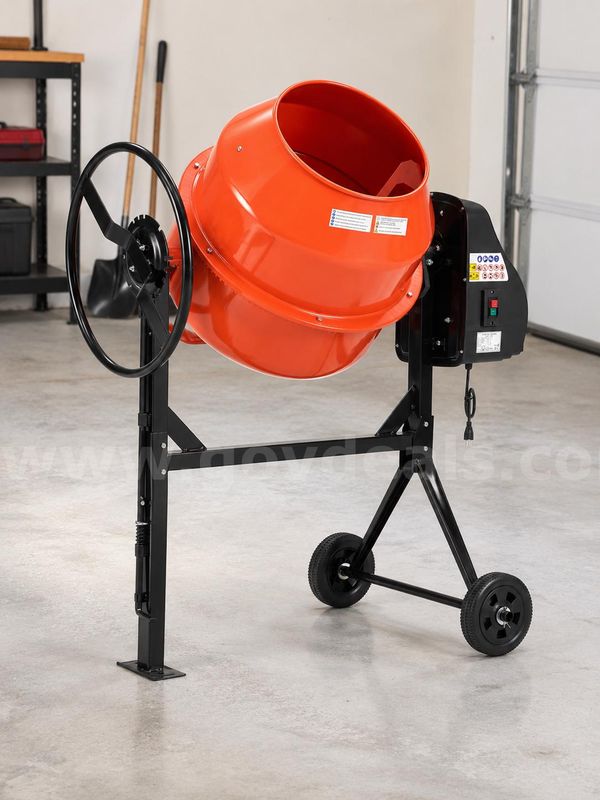 FREE SHIPPING New 4.9 Cu. Ft. Electric Cement Mixer with Stand and Wheels – 550W (1 of 7)