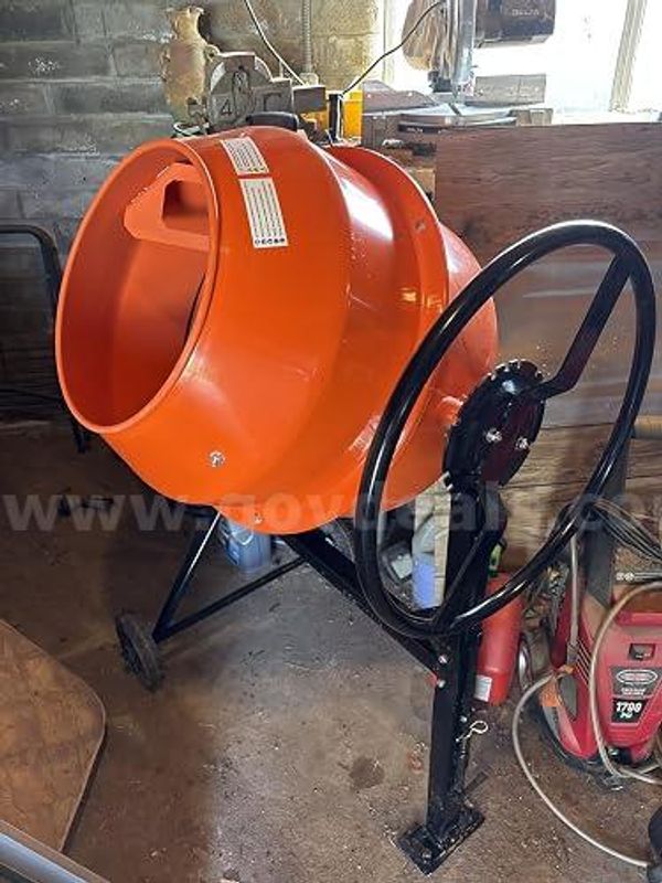 FREE SHIPPING New 4.9 Cu. Ft. Electric Cement Mixer with Stand and Wheels – 550W