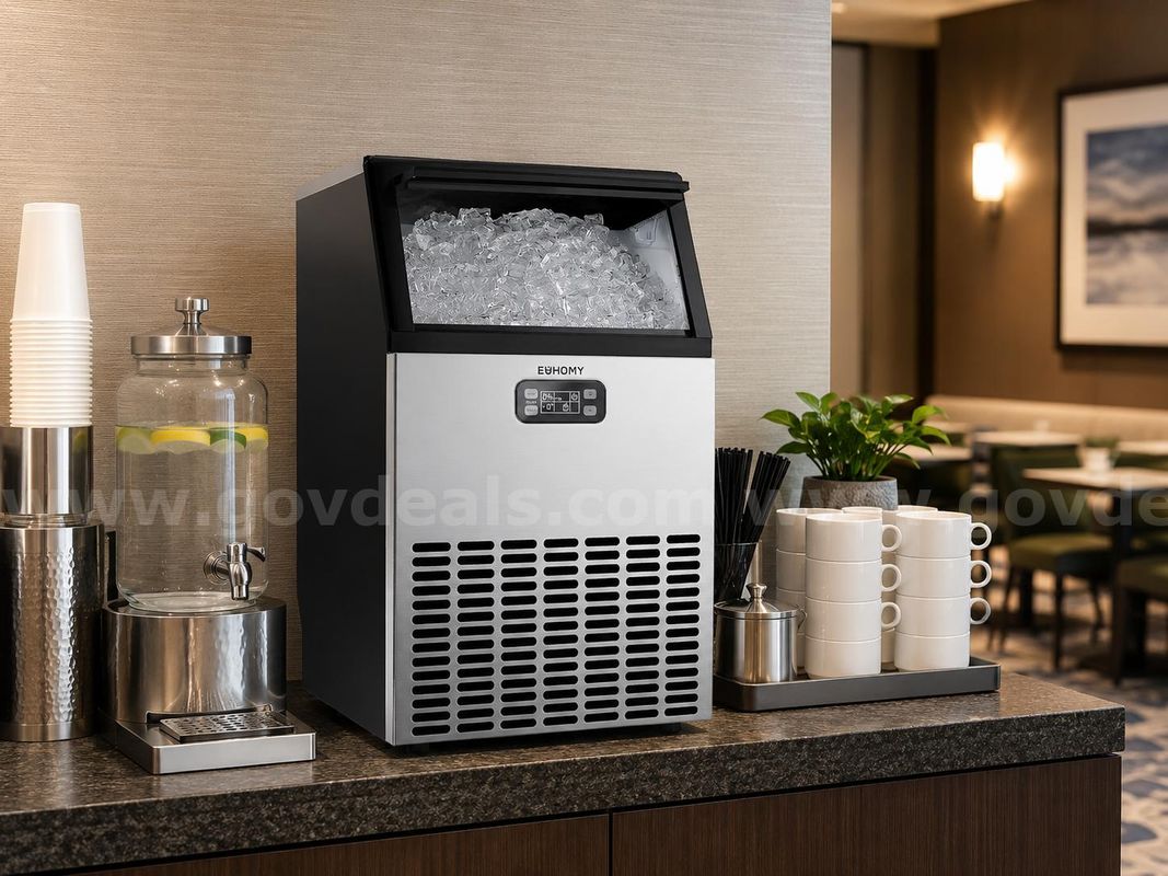 FREE SHIPPING Commercial Ice Maker 100LB/24H Stainless Steel Ice Machine