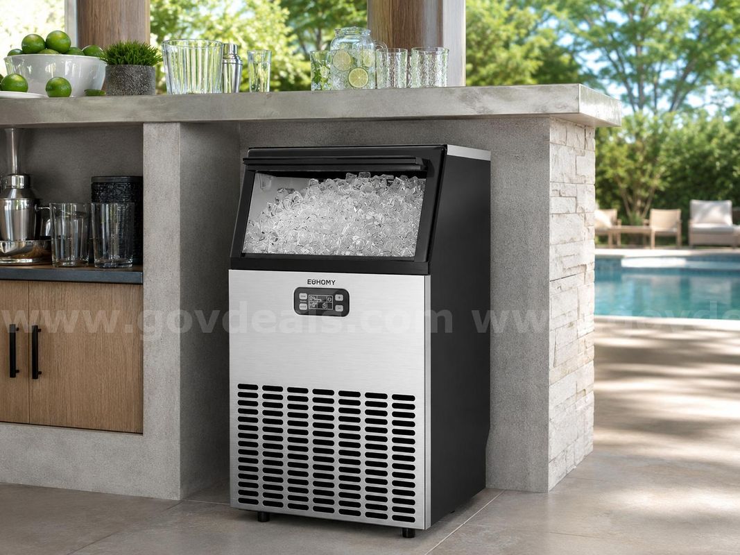FREE SHIPPING Commercial Ice Maker 100LB/24H Stainless Steel Ice Machine