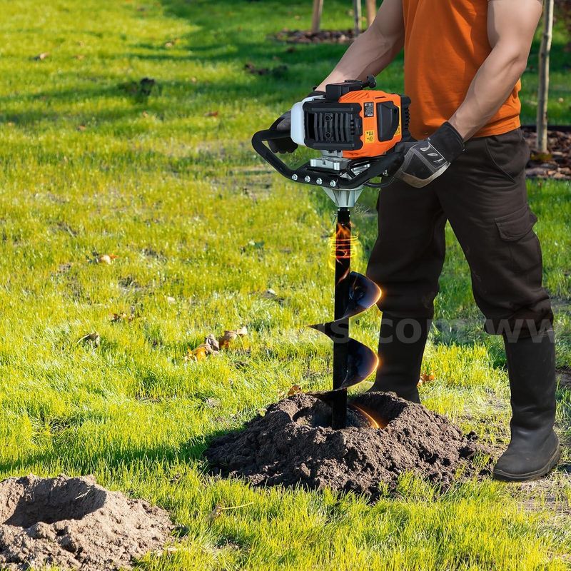 FREE SHIPPING - Post Hole Digger Gas Powered 52CC 1450W Earth Auger Fence Digger
