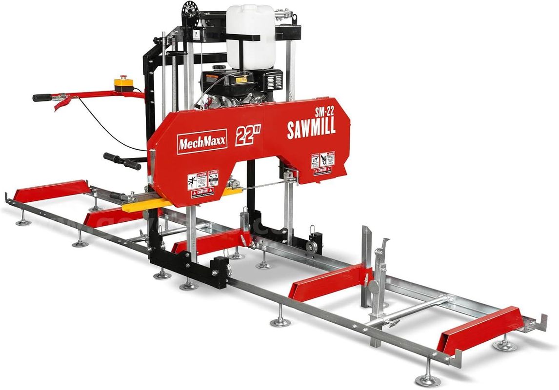 Free Shipping NEW 22" Portable Gas-Powered Sawmill 9HP Engine 13 ft Track Lumber Mill