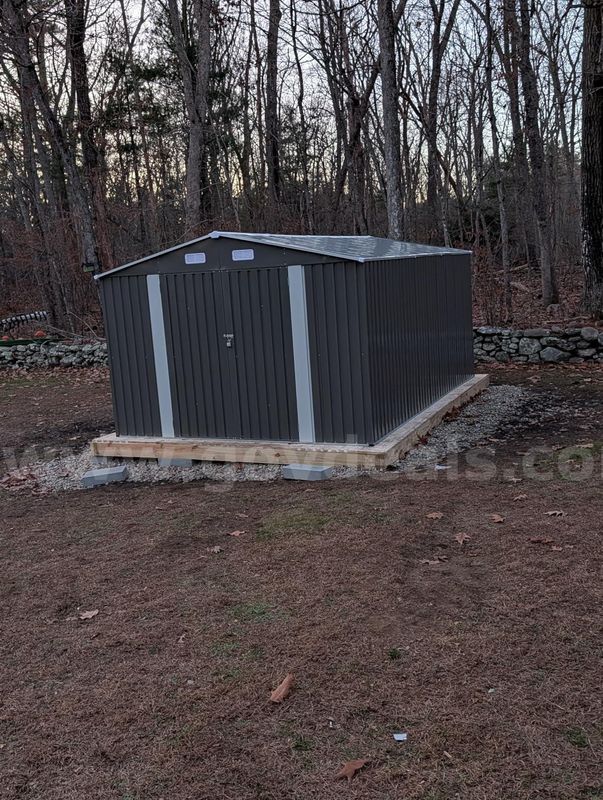 FREE SHIPPING - NEW - 10x14 Metal Storage Shed w Floor Frame Side Door Lockable