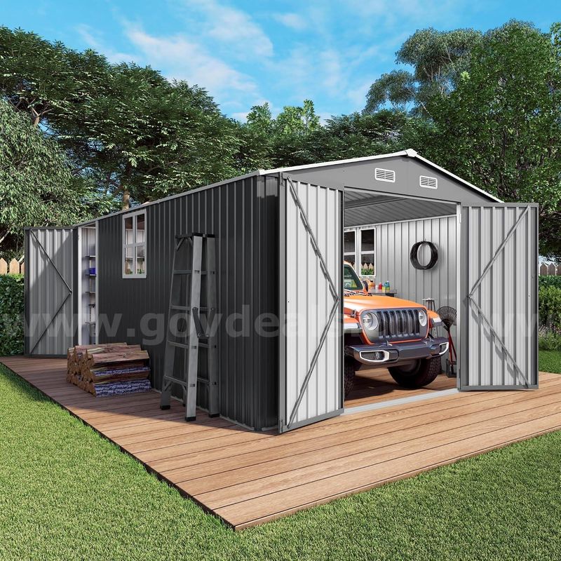 FREE SHIPPING NEW 10x14 Metal Storage Shed w Floor Frame Side Door Lockable