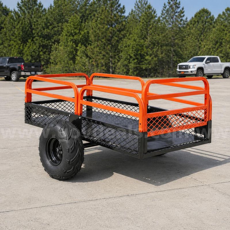 Free Shipping NEW Heavy Duty ATV Dump Trailer 1500 lb Capacity 15 cu ft Tow Behind