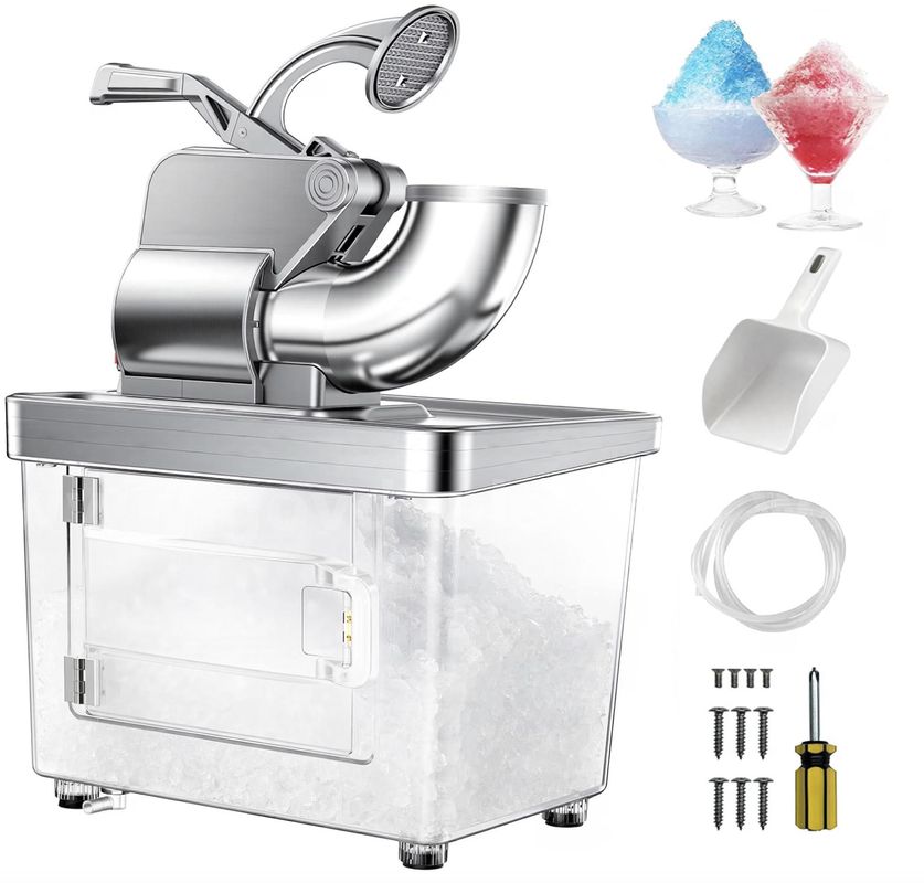 Ships Free New 51L Commercial Snow Cone Machine – 661LB/H 300W Dual Blade Ice Shaver